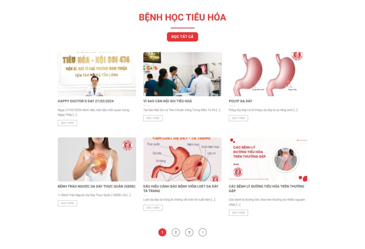 Phần tin tức và bài viết trên website cung cấp những thông tin mới nhất về lĩnh vực y học, đặc biệt là về tiêu hóa và nội soi