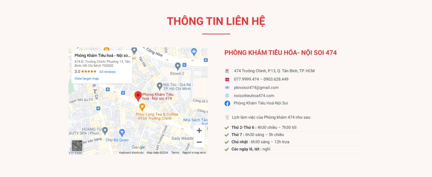 Thiết kế mục liên hệ chi tiết rõ ràng - tích hợp bản đồ Google Map