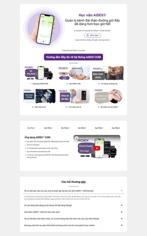 Bố cục trang website nổi bật các thông tin hữu ích của sản phẩm