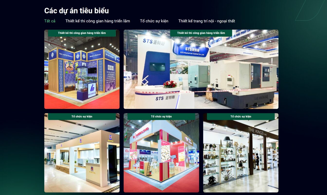 Microsite & Partners thiết kế không gian bố cục trình bày hợp lý cho website doanh nghiệp