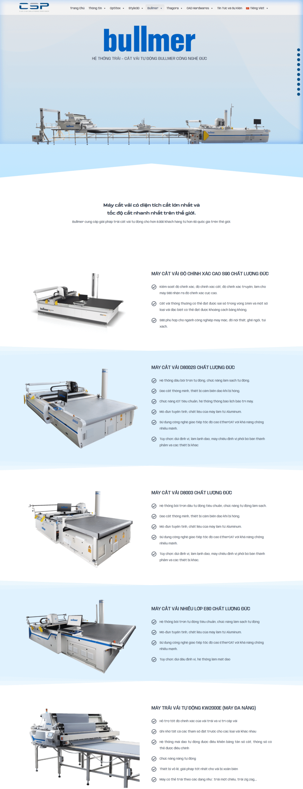 Phân hệ máy trải vải tự động hiện đại Bullmer