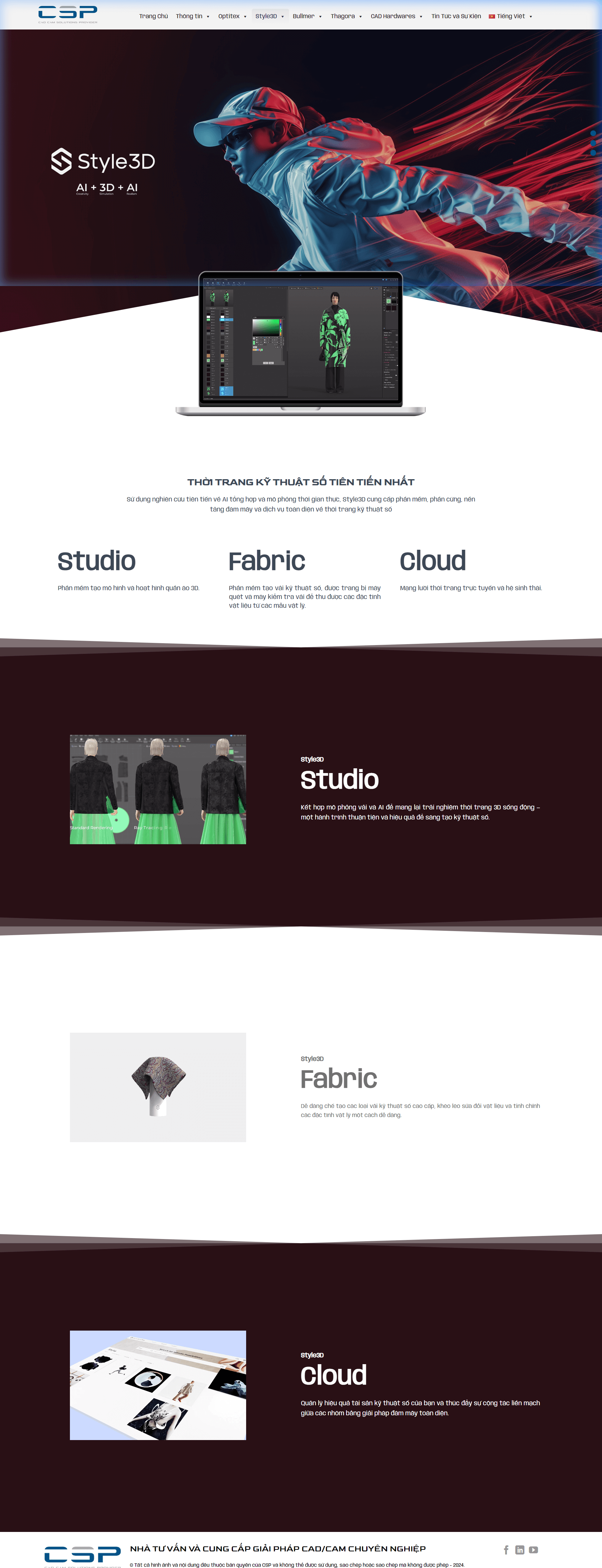 Giao diện giải pháp không gian số thời trang Style3D