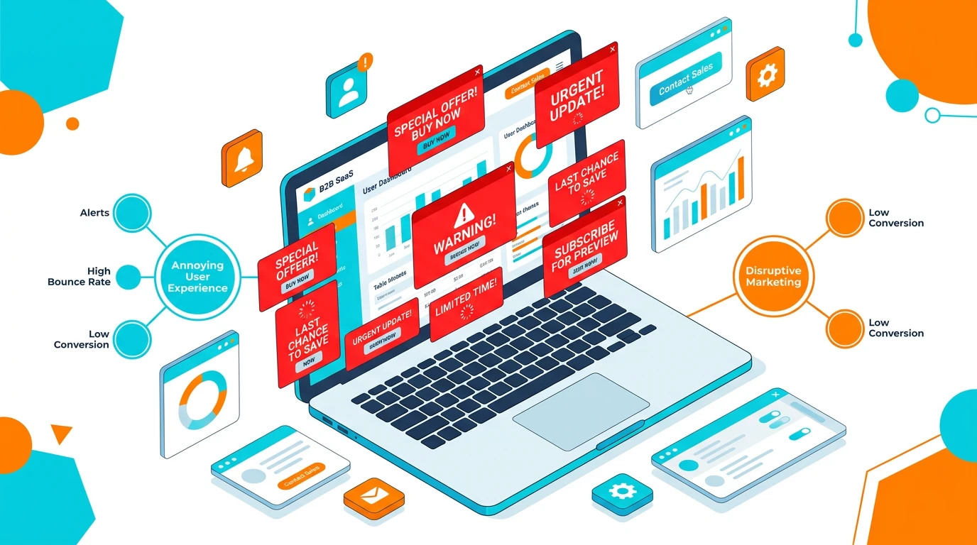 Lạm dụng quá nhiều các biểu mẫu dạng Pop-up gây sập luồng Trải nghiệm Người Dùng