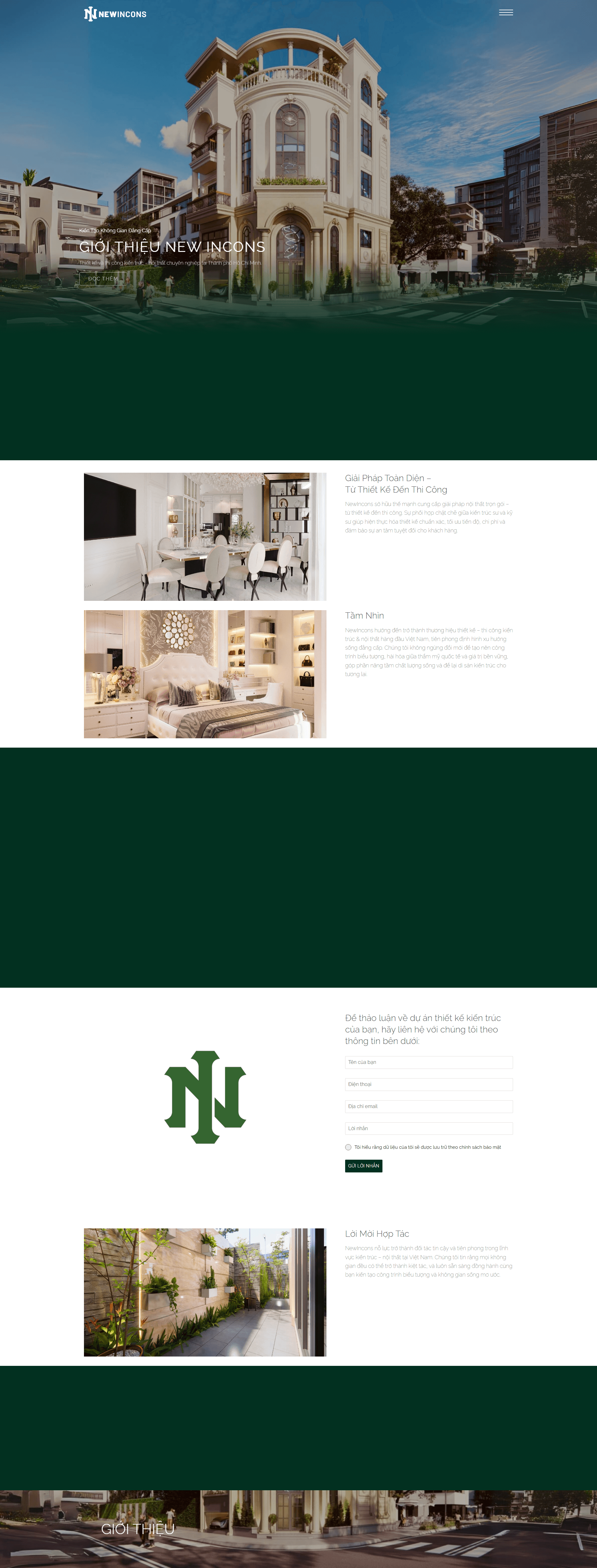 Trang giới thiệu năng lực Newincons
