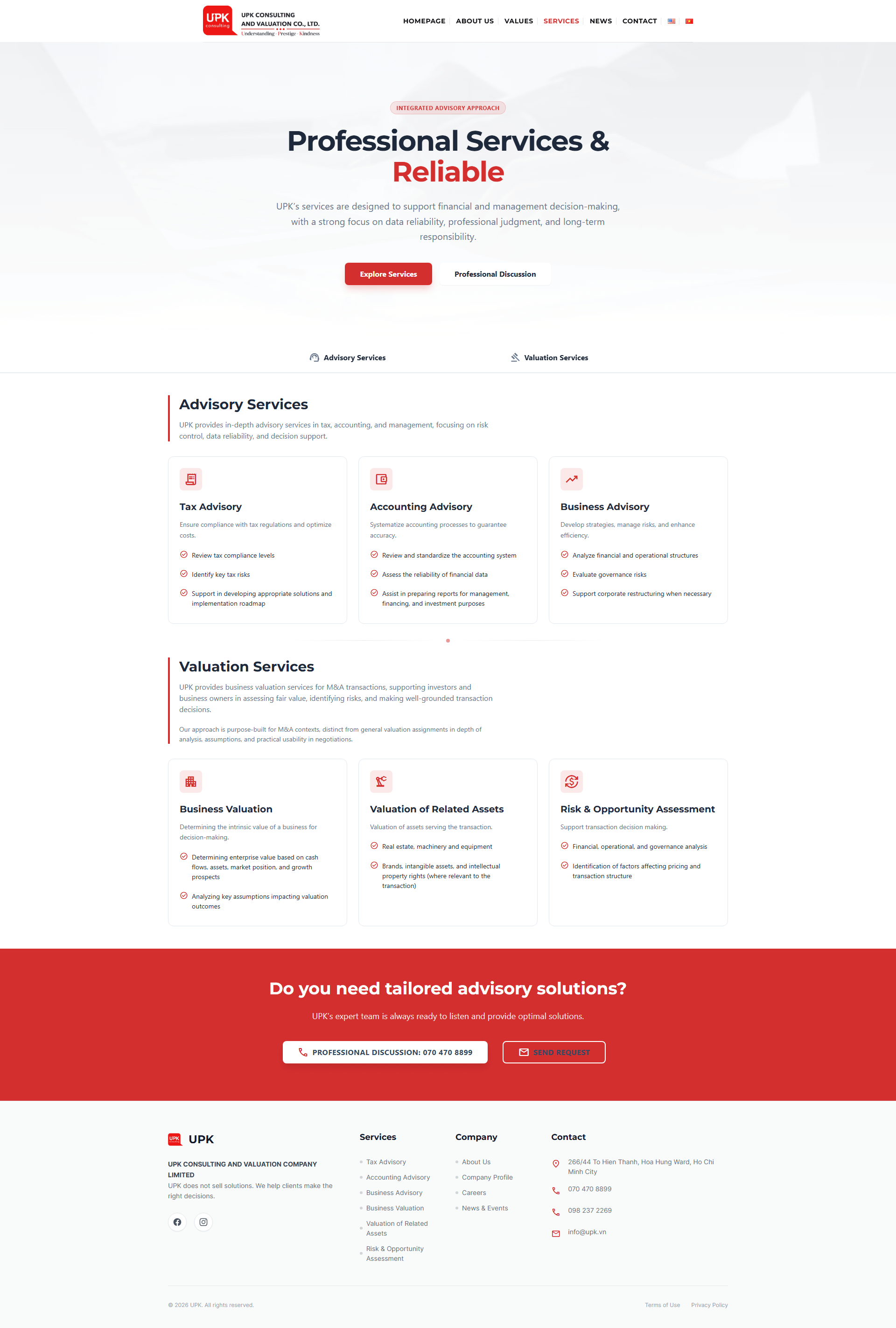 Chi tiết các Dịch vụ tư vấn UPK
