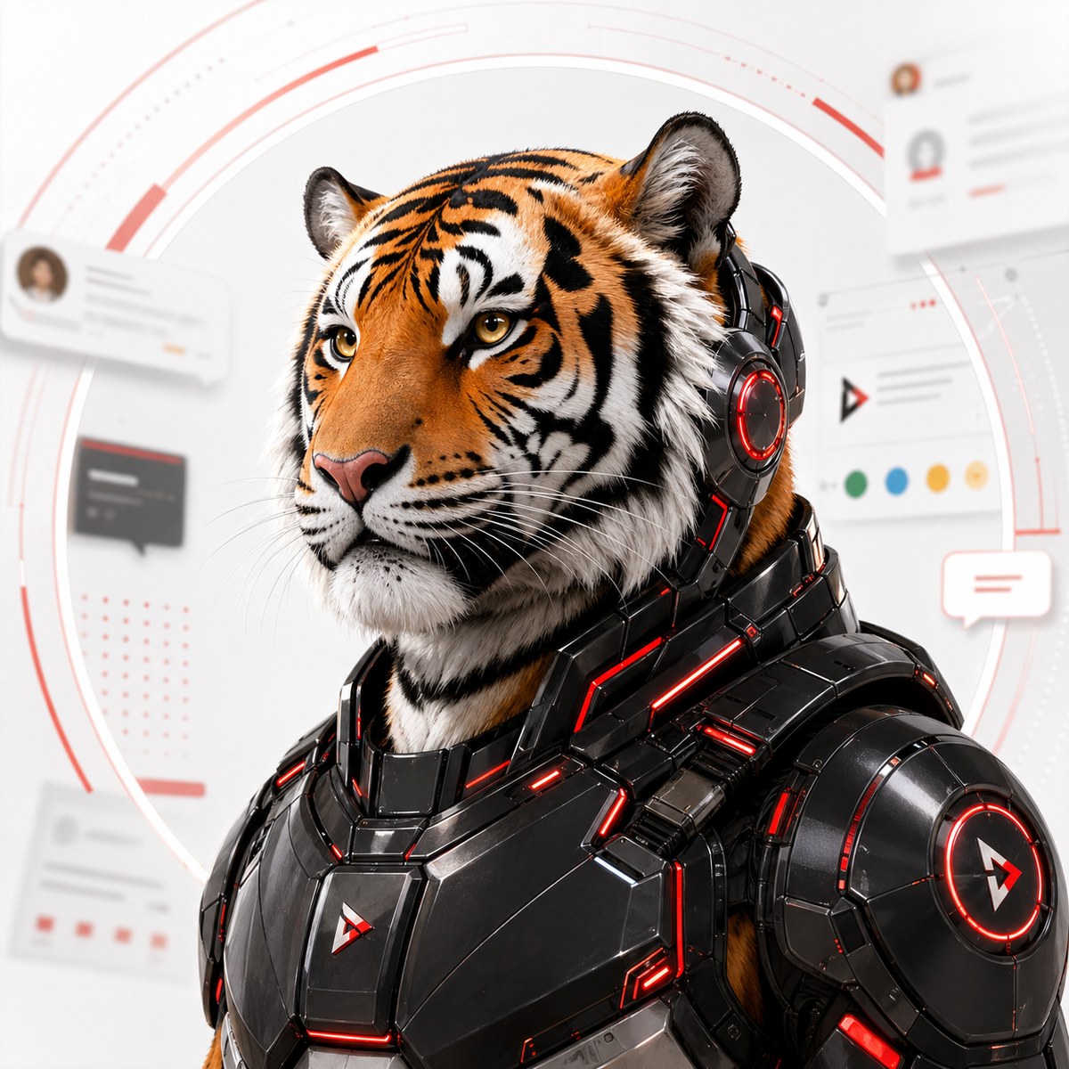 Mascot cọp máy Designandlife đại diện cho dịch vụ tư vấn thiết kế website và quản trị số