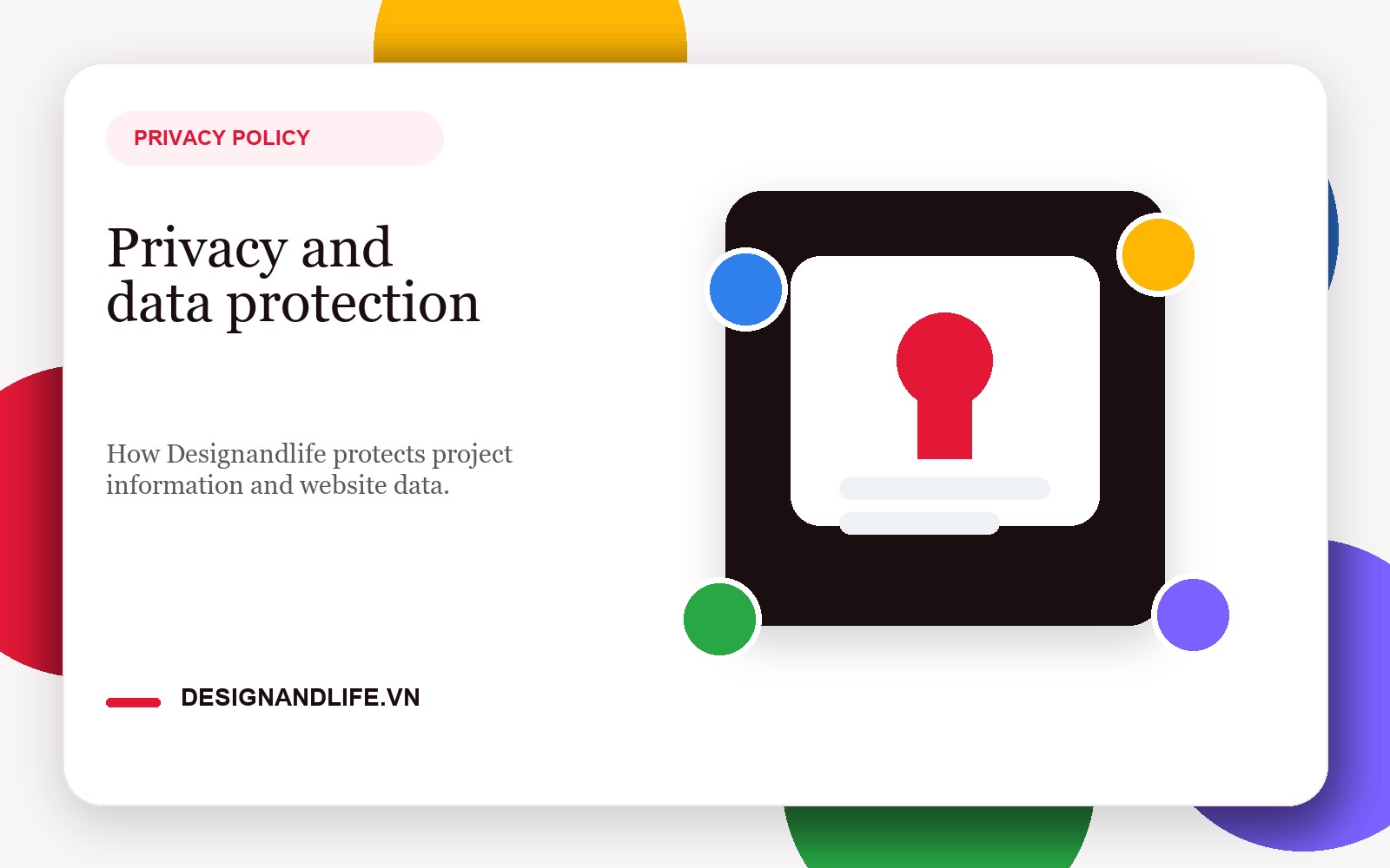 Minh họa chính sách bảo mật dữ liệu khách hàng của Designandlife