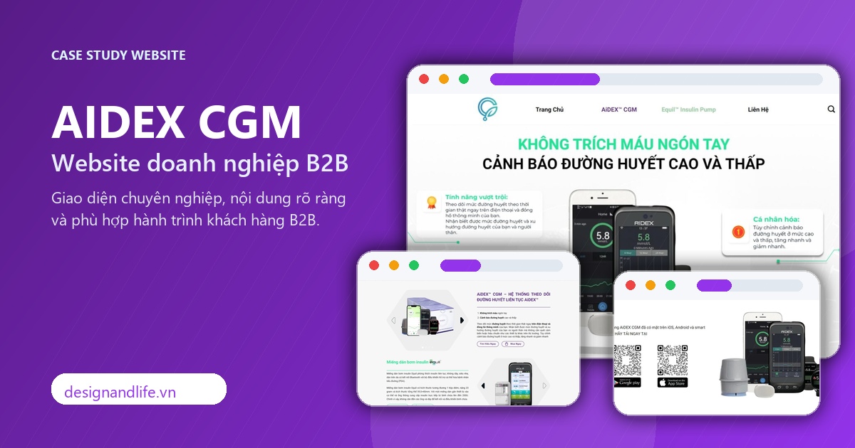 Ảnh đại diện case study thiết kế website doanh nghiệp AIDEX CGM bởi Designandlife