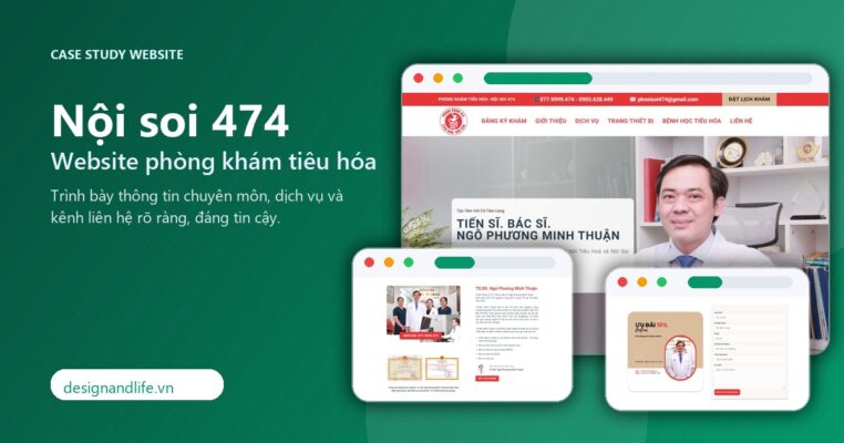 Ảnh đại diện case study thiết kế website Phòng khám Tiêu hóa Nội soi 474 bởi Designandlife