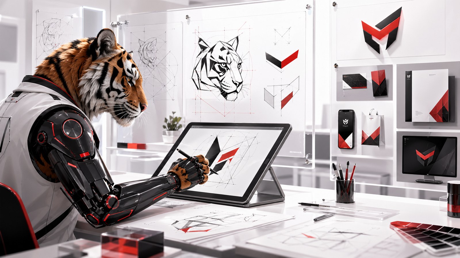 Quy trình thiết kế logo từ nghiên cứu định vị concept đến hoàn thiện nhận diện cùng mascot cọp máy Designandlife