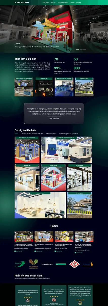 Preview website JNR Vietnam do Designandlife thực hiện