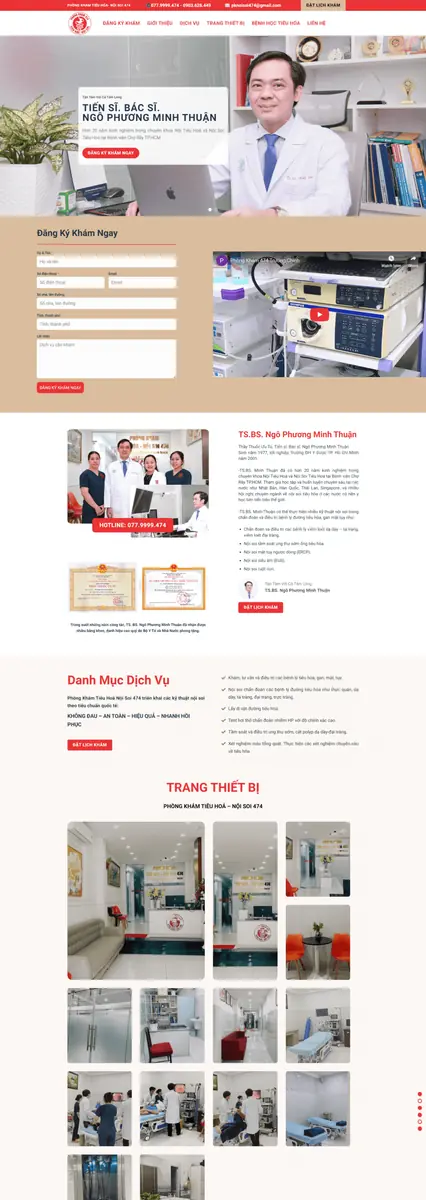 Preview website Phòng khám Tiêu hóa Nội soi 474 do Designandlife thực hiện