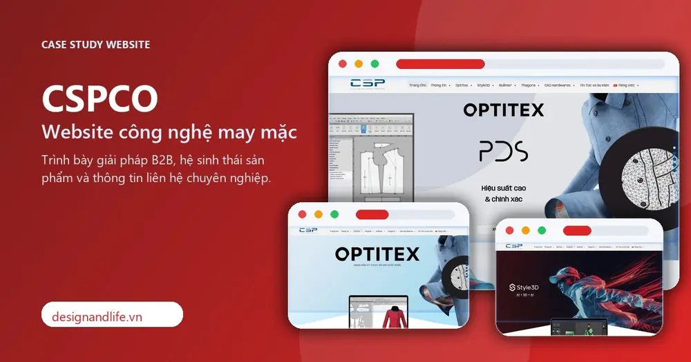 Case study website công nghệ may mặc CSPCO do Designandlife thực hiện