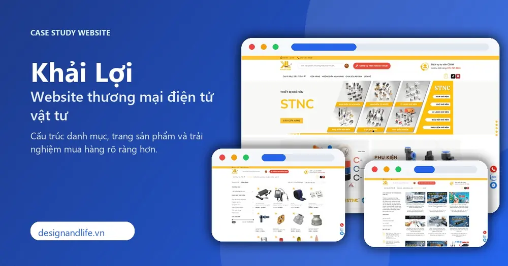 Case study thiết kế website thương mại điện tử Khải Lợi do Designandlife thực hiện