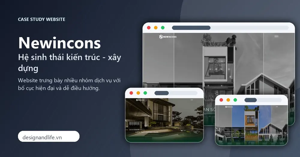 Case study thiết kế website kiến trúc xây dựng Newincons do Designandlife thực hiện