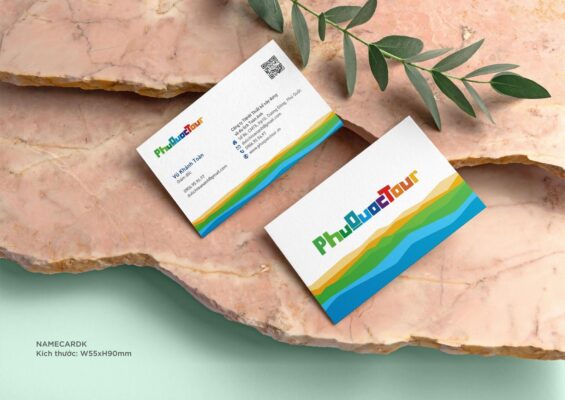 Namecard trong bộ nhận diện thương hiệu PhuQuocTour